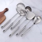1/7/10Pcs Kitchen Utensils Cooking tools Stainless Steel Shovels Turner Ladle Soup Spoon Colander Filter Silver for