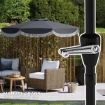 8.8FT Patio Umbrella Black – close-up detail