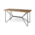HMS 26" Brown and Black Melamine Wood Writing Desk Luxury Modern Manager Computer Table for Office or Bedroom Use