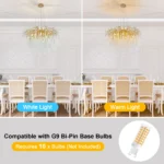 Modern crystal chandelier ceiling light fixture with waterfall tree branch design in dining room