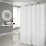 HMS Luxury White Linen Waffle Weave Shower Curtain Modern Design Waterproof for Bathroom Use