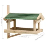 W2B VidaXL Small Green and Natural Wood Solid Fir Bird Feeder Garden Supplies – base detail