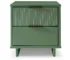 Sage green nightstand with two drawers in a modern bedroom setting