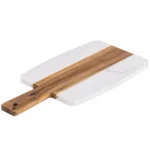 Pack of 10 Marble and Wood Cutting Board Acacia Wooden Marble Serving Tray with Handle Charcuterie Chopping Board for