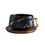 Coffee Mugs Marble Gold Inlay Mug Breakfast Mug Office Home Drinkware Milk Cup Dropshipping – angled view