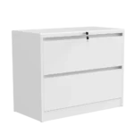 Office Storage Filing Cabinet 2 Drawer Lateral Metal File Cabinet with Lock for Letter/Legal/F4/A4 Size - Image 2