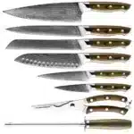 9 Pcs Home G10 Handle Multifunctional Knife Set Damascus Steel Kitchen Knife Set with Scissors Sharpening Stick – styled in