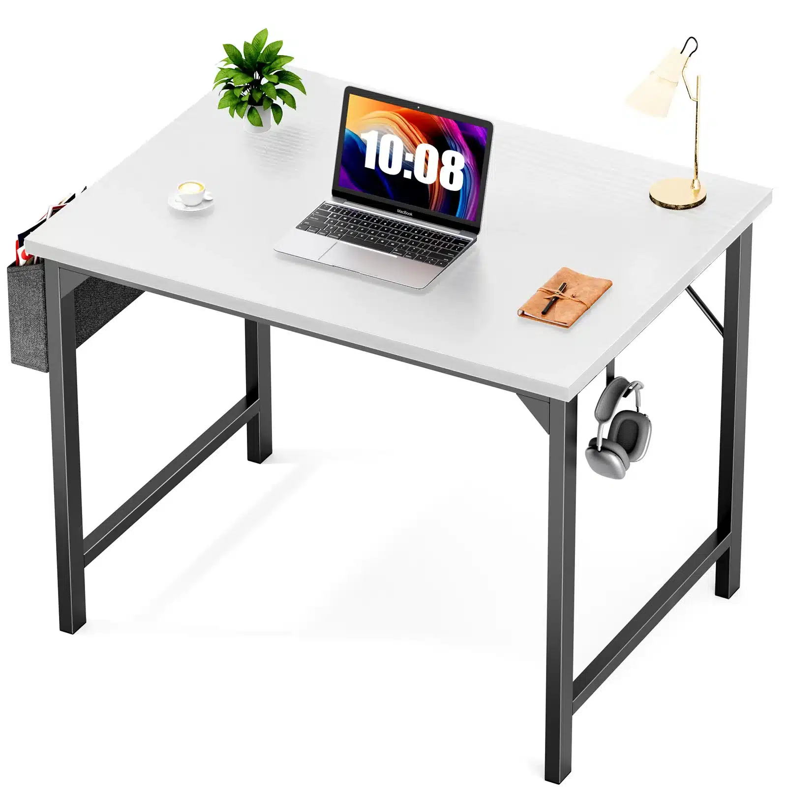 FCJ Modern Minimalist Style Computer Desk Simple Wooden Design Adjustable Cooling for Home Office Bedroom Living Room School Use
