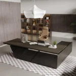 US Warehouse in Stock Adjustable Executive Desk L Shaped Desk Drawers Large Table Executive Office Desks with LED Light