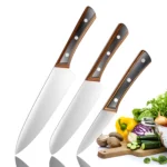 IOKO Stainless Steel Chef Kitchen Knife Set Butcher Cleaver Chef Utility Santoku Sushi Japanese Style 3 PCS Kitchen Knife