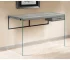 HMS 24" Gray and Clear Wooden Computer Desk Modern Design Extendable and Folding for Bedroom Home Office Living Room
