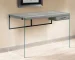 HMS 24" Gray and Clear Wooden Computer Desk Modern Design Extendable and Folding for Bedroom Home Office Living Room