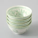 4 Pcs/set 4.5 Inch Rice Bowl Ceramic Tableware Thread Underglaze Color Support Oven and Dishwasher – base detail