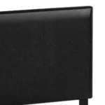 Goldoma Shirin queen upholstered bed with chenille headboard and nailhead trim in black finish