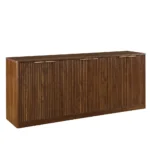 Aesthetic 4-Door Fluted Sideboard Buffet Cabinet Credenza Storage Entryway Console Table Coffee Bar Ample Living Room Cabinets