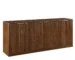 Large entryway console table with four fluted doors in a modern living room