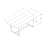 Goldoma distressed wood dining table – solid pine grey finish with metal legs, 72x36 inches, rustic farmhouse style