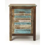 HMS 18" Extendable Brown Traditional Accent Cabinet Classic Antique Sideboard for Living Room As a Wine Storage Furniture