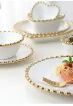 1pcs Ceramic Large Rice Bowl Heart-shaped Tableware Nordic Phnom Penh White Round Salad Plate Steak Dish Dinnerware Dinner