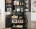 Antique storage cabinet with wine rack in living room setting