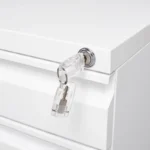 Office Storage Filing Cabinet with 3 Drawers File Cabinet with Lock Steel Movable Pedestal Cabinet with Wheels - Image 5