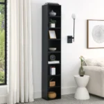 8 Tier Media Tower CD DVD Slim Locker Adjustable Shelves High Narrow Bookshelf Display Multifunctional Double Deck Bookshelf