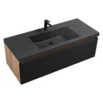 Fast Shipping US Stock 48 Inch Luxury Black Floating Bathroom Vanity Cabinet Single Sink Combo Set for Commercial Wholesaler