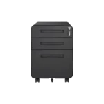 Anti-Tilting Waterproof Moisture-Proof Round Edge 3 Drawer Mobile File Cabinet Under Desk Office