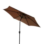 8.8 feet Outdoor Aluminum Patio Umbrella, Patio Umbrella, Market Umbrella with 42 Pound Square Resin Umbrella Base taupe