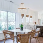 White Wood Beaded Farmhouse Tassel Chandelier, Boho Rustic Pendant Light for Bedroom Kitchen Island Dining Room – styled in