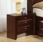 Solid Wood Nightstand with 2 Drawers – in a cozy room setting