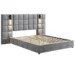 Goldoma Queen Velvet Upholstered Bed with USB Ports and Reading Lamp