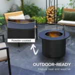 Outdoor Fire Pit Black – close-up detail