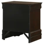 Cappuccino nightstand 2 drawer with warm wood finish and bail handles