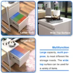 Pre-Assembled 5-Caster White FCJ Mobile 2-Drawer File Cabinet Metal Rolling Hanging Folders for Legal Letter Size for Home