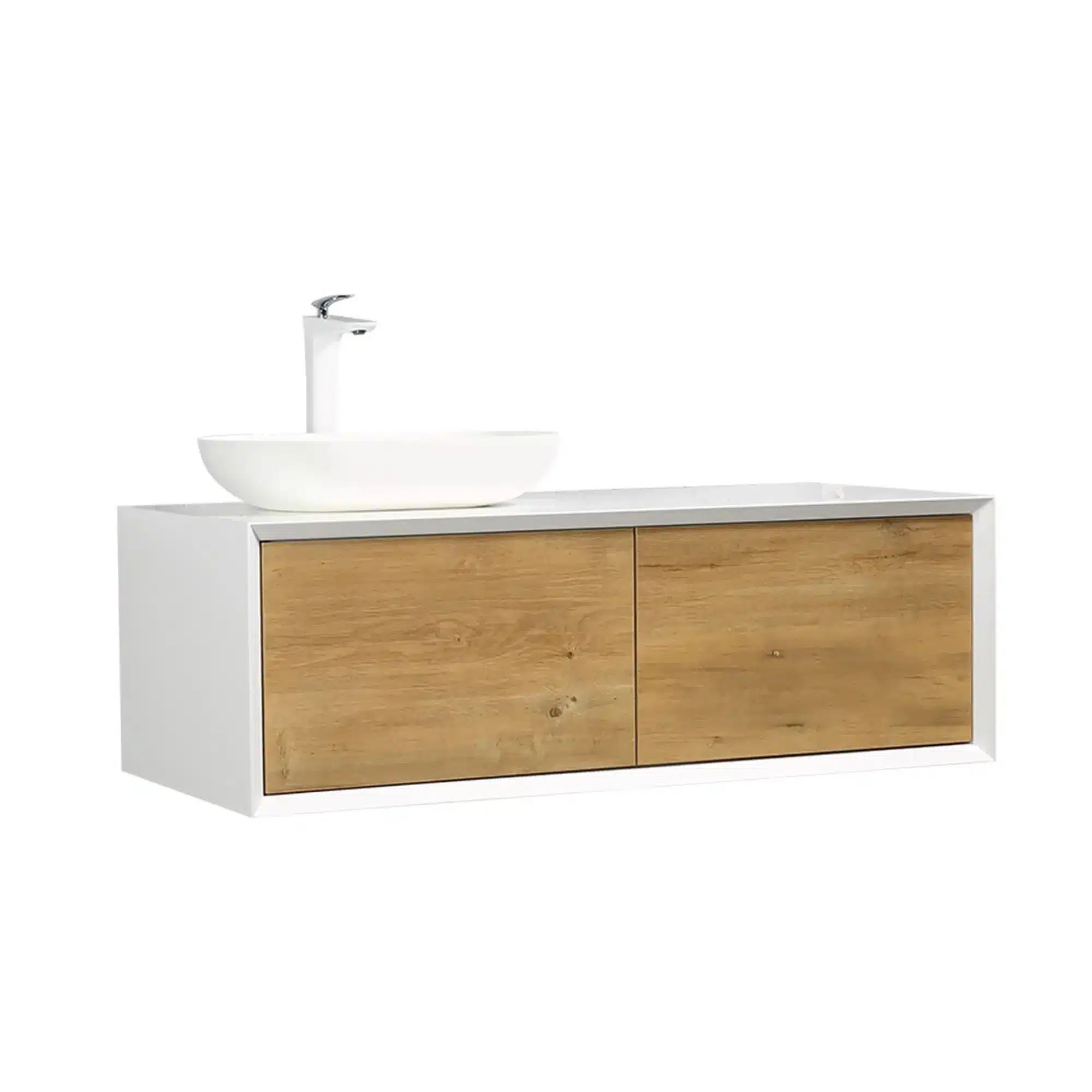 US Warehouse Stock 48 Inch Modern Water Resistant Wall-Mounted Single Sink Bathroom Vanity Ready Ship for Apartment Commercial