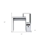 HMS 37" Antiqued White Computer Desk with Shelf Drawer Simple Design Office Desk for Hotel Wooden Metal Adjustable Features