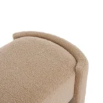 Goldoma long ottoman bench in light camel upholstery, modern floor mount design for bedroom or living room
