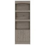 HMS 71 Three-Tier Bookshelf with Two Doors Foldable Living Room Furniture for Home Office Workshop Bedroom Application