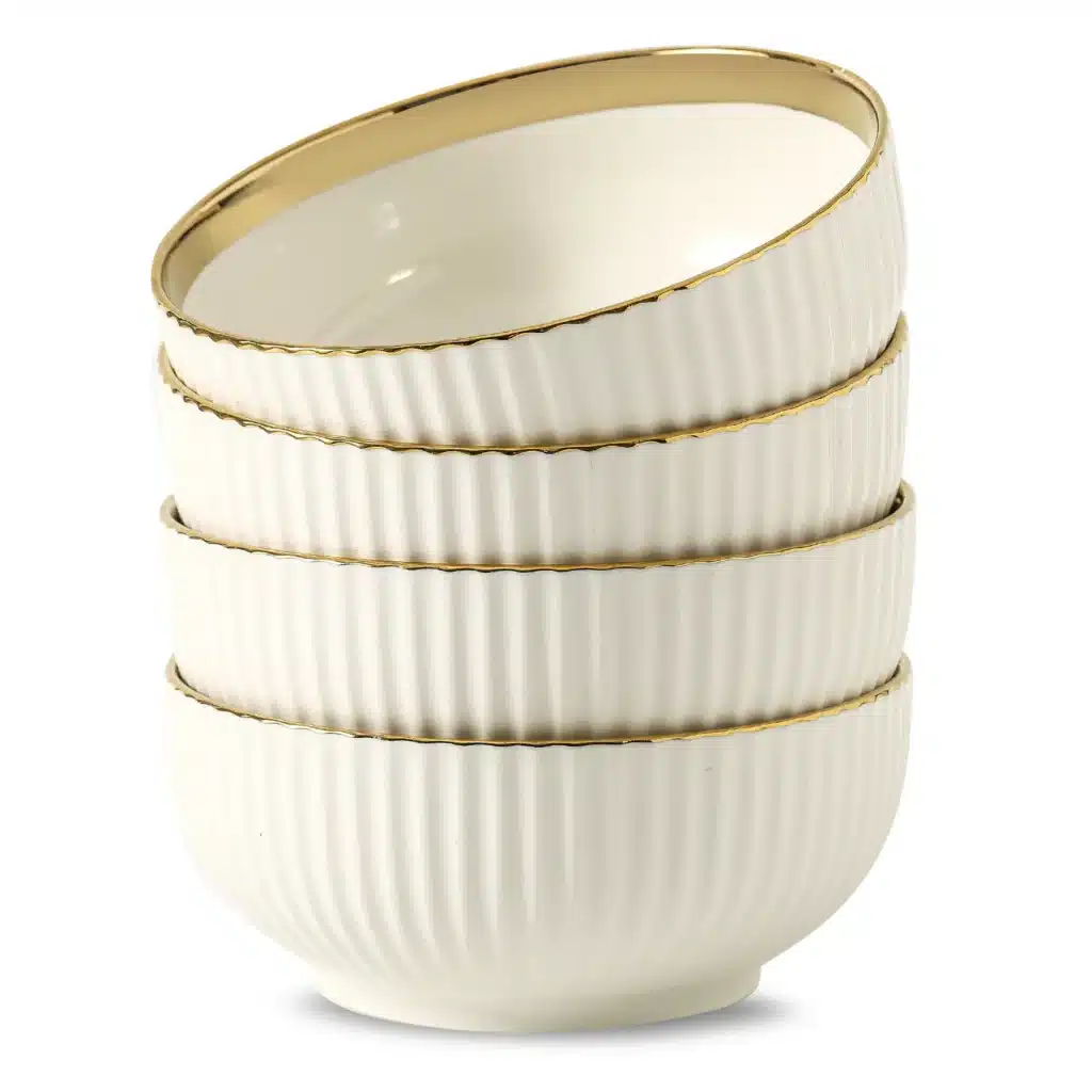 LETAOTAO Luxury Gold Rim Porcelain Dinnerware Set Nordic Style High Quality Ceramic Tableware Bowls Polished Technique