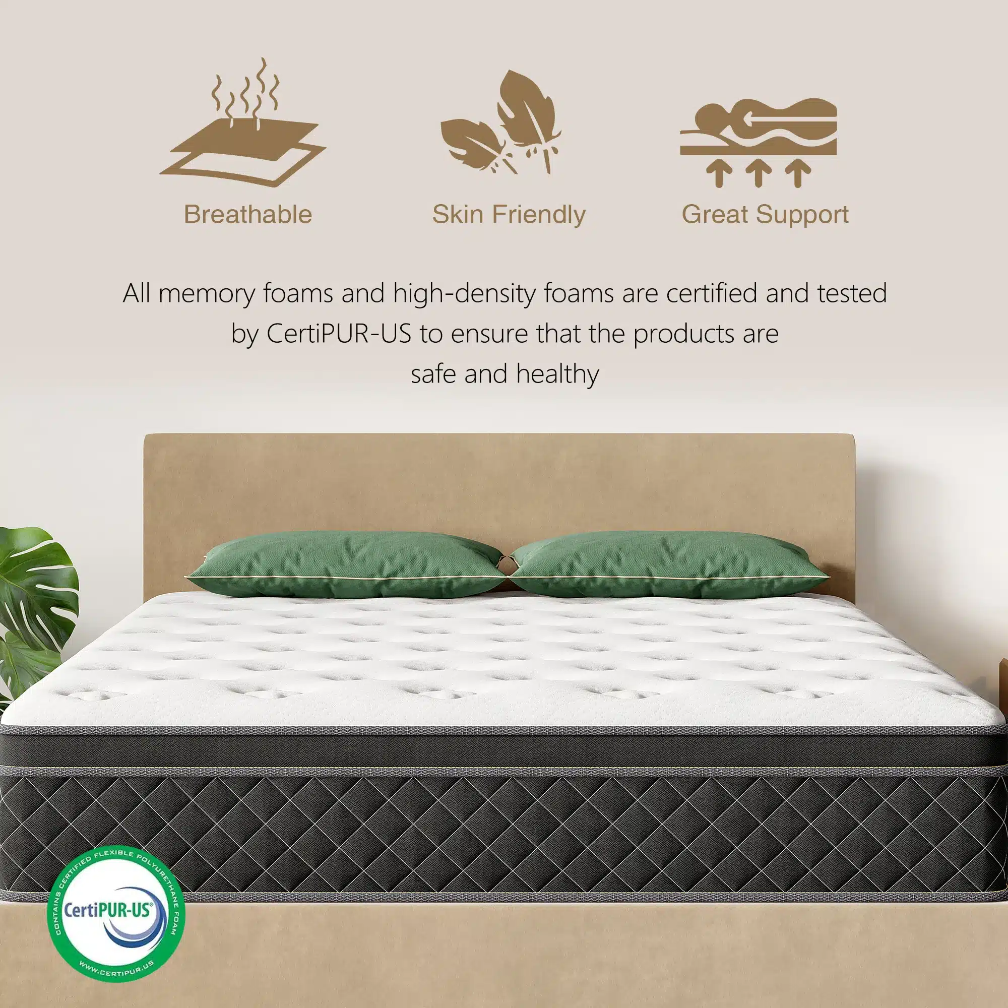 Goldoma Hybrid Mattress in a Box – Memory Foam & Pocket Spring, Medium Firmness, 25cm