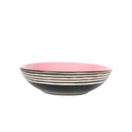 Customizable 48 Piece Pink Ceramic Dinnerware Set with Plant Pattern for Hotels and Restaurants Includes Rice Dishes Bowls