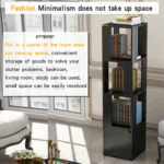 YQ FOREVER Wooden Bookshelve Bookshelf Corner Shelf Storage Rack Bookcase Living Room Furniture – styled in a modern Office