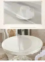 Waterproof Oilproof Round PVC Tablecloth able Cover Glass Soft Cloth Table Cover Home Kitchen Dining Room Placemat 1mm