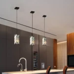 Ship in USA,4" Modern Crystal Pendant Light - 3 Pack, Adjustable Hanging Ceiling Lamp with Crystal Prism Design for Dining