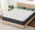 Goldoma Hybrid Mattress in a Box unboxed on a bed frame showing memory foam and pocket spring layers