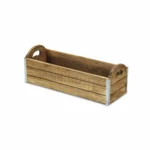HMS 14" Brown Solid Wood Desk Organizer Office Tray with Pen Holder for Office or Living Room Storage – close-up detail