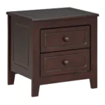 Modern 2-drawer nightstand with eco-friendly MDF and solid wood for bedroom storage