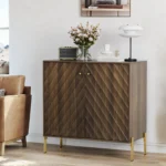 Sideboard Buffet Storage Mid-century Modern Style Solid Wood Sideboard Eco-Friendly  Design for Living Room Dining Room - Image 2