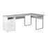 HMS 47" Taupe Silver L-Shaped Computer Desk Two Drawers Extendable Modern Design Office/Gaming Desk Wood Metal Assembled